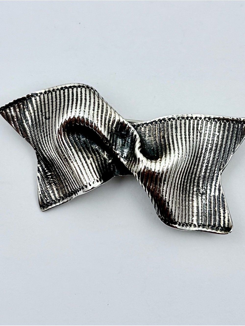 Mignon Faget Silver Textured Bow Brooch